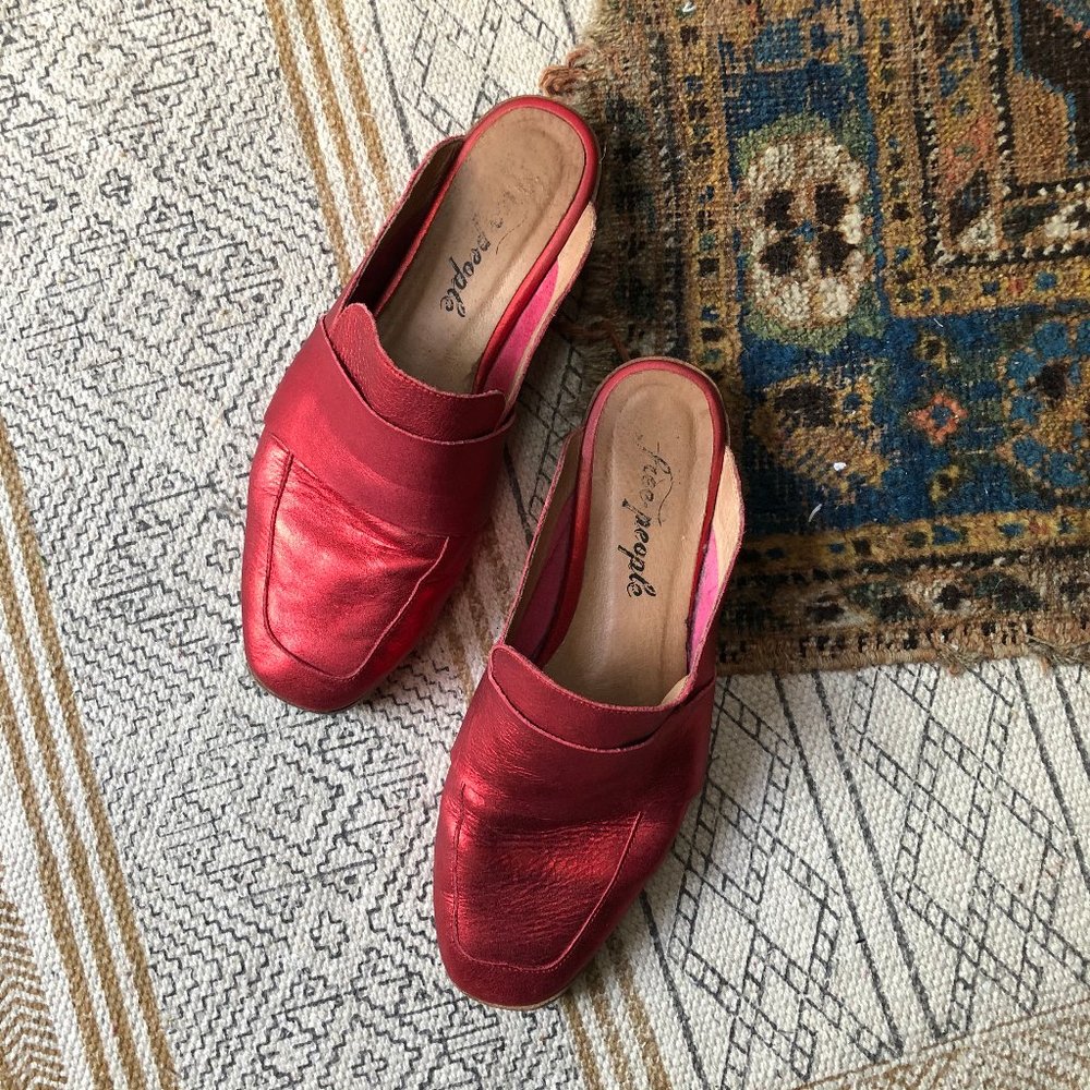 Metallic Free People Slip-On Loafers